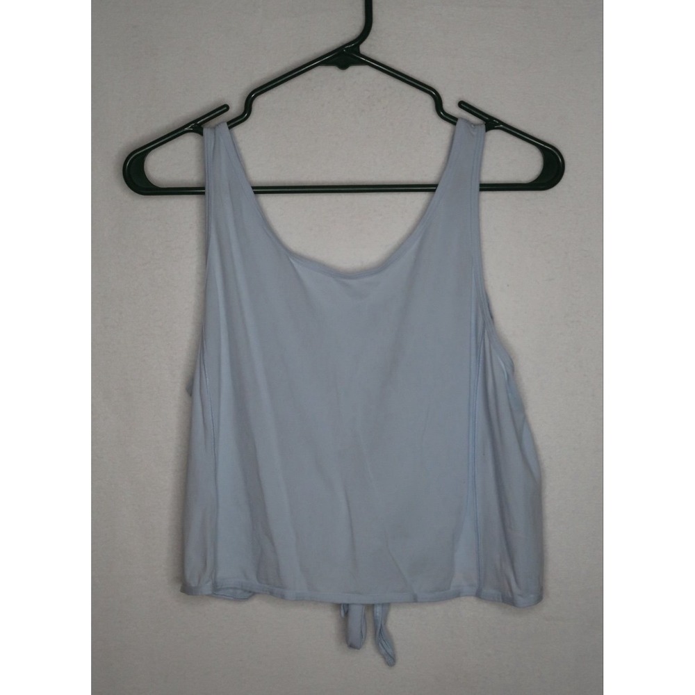 Lululemon All Tied Up Tank Women's S Light Blue Open Back Tie Yoga Athleisure